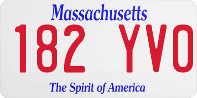 MA license plate 182YV0