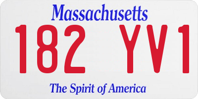 MA license plate 182YV1