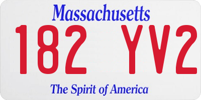 MA license plate 182YV2