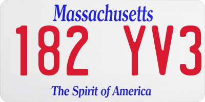 MA license plate 182YV3