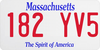 MA license plate 182YV5