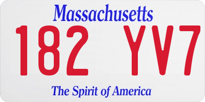 MA license plate 182YV7
