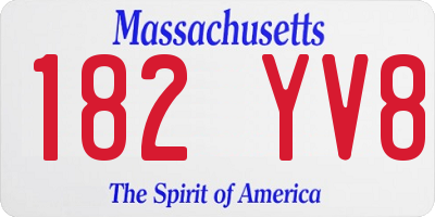 MA license plate 182YV8