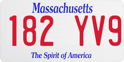 MA license plate 182YV9