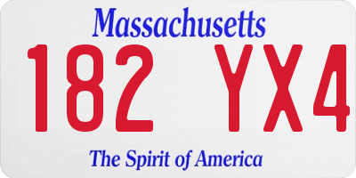 MA license plate 182YX4