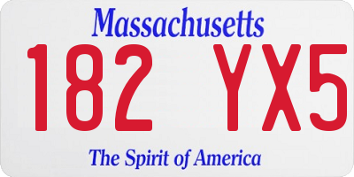 MA license plate 182YX5