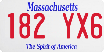 MA license plate 182YX6