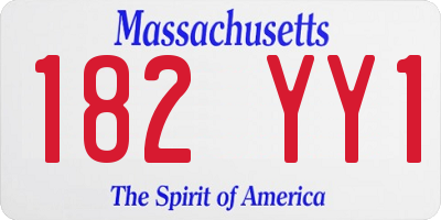 MA license plate 182YY1