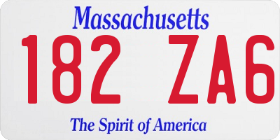 MA license plate 182ZA6
