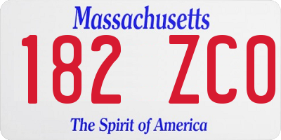 MA license plate 182ZC0