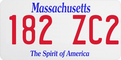 MA license plate 182ZC2
