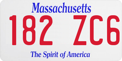 MA license plate 182ZC6