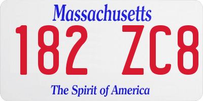 MA license plate 182ZC8