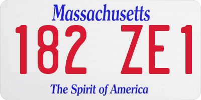 MA license plate 182ZE1