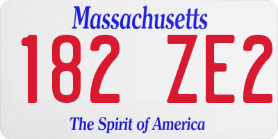 MA license plate 182ZE2