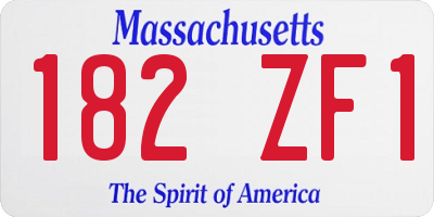 MA license plate 182ZF1
