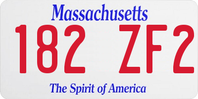 MA license plate 182ZF2