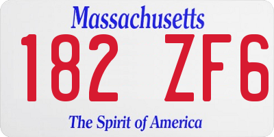 MA license plate 182ZF6