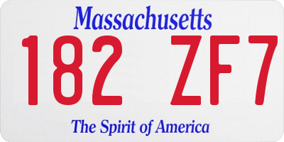 MA license plate 182ZF7