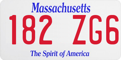 MA license plate 182ZG6