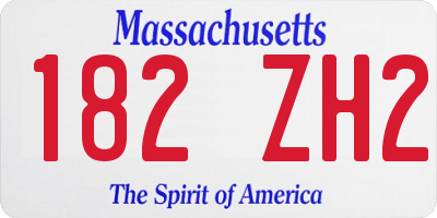MA license plate 182ZH2