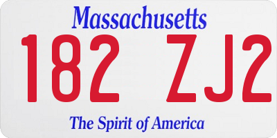 MA license plate 182ZJ2