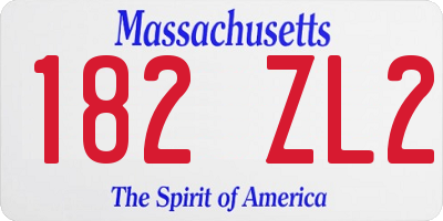 MA license plate 182ZL2