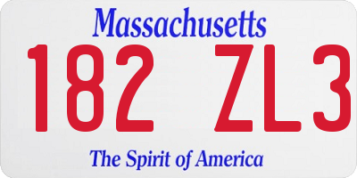 MA license plate 182ZL3