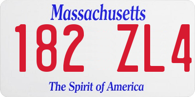 MA license plate 182ZL4
