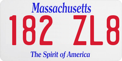 MA license plate 182ZL8