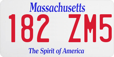 MA license plate 182ZM5