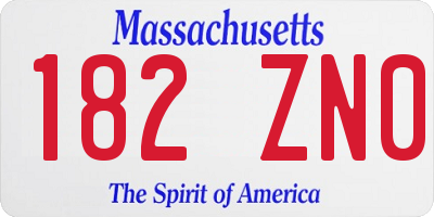 MA license plate 182ZN0