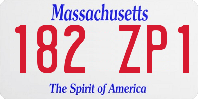 MA license plate 182ZP1