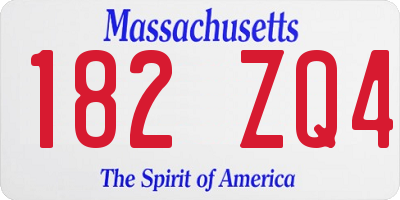 MA license plate 182ZQ4