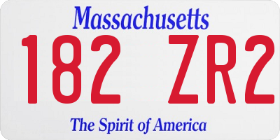 MA license plate 182ZR2
