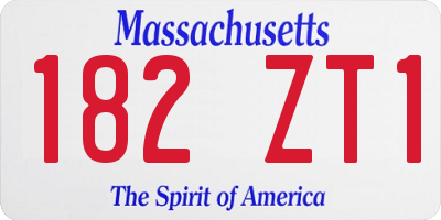 MA license plate 182ZT1