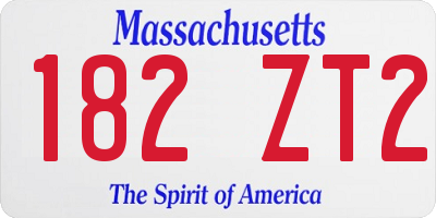 MA license plate 182ZT2