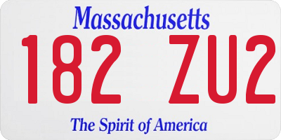 MA license plate 182ZU2