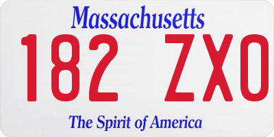 MA license plate 182ZX0