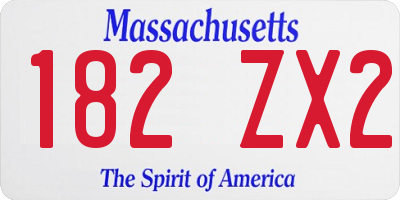 MA license plate 182ZX2