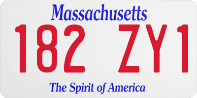 MA license plate 182ZY1