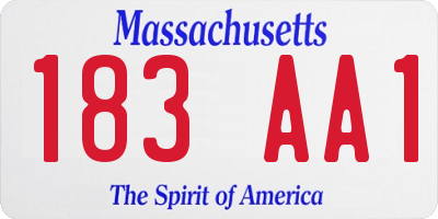 MA license plate 183AA1