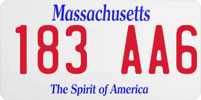 MA license plate 183AA6