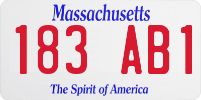 MA license plate 183AB1