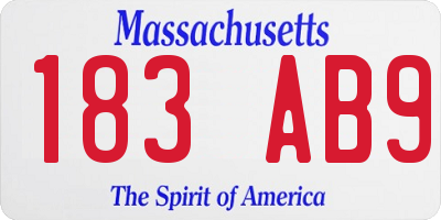 MA license plate 183AB9