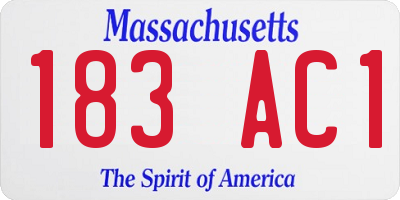 MA license plate 183AC1