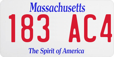 MA license plate 183AC4