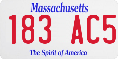 MA license plate 183AC5