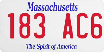 MA license plate 183AC6