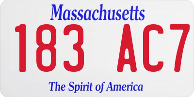MA license plate 183AC7